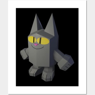 Low poly cat Posters and Art